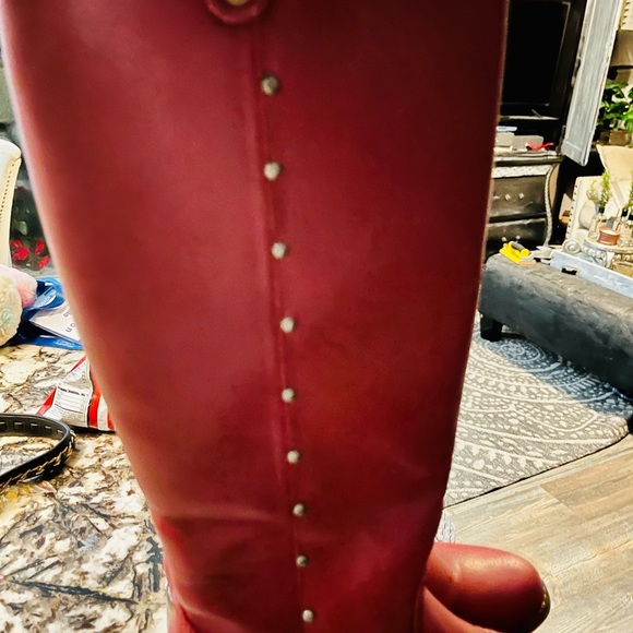 Studded red boots - Picture 3 of 8